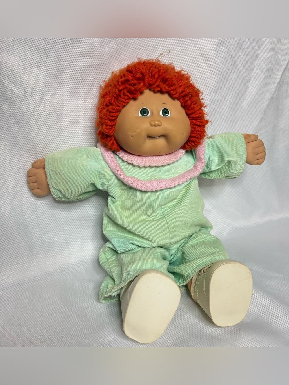Vintage Cabbage Patch Doll - marked 1982, Rare Red Hair, Green Eyes, Two Dimple